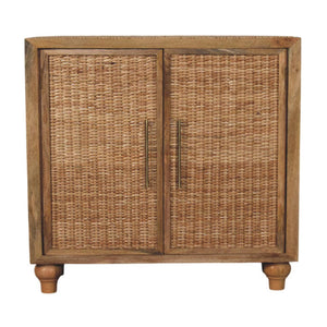 Rattan Oak 2-Door Cabinet - Living with Luxury