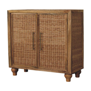 Rattan Oak 2-Door Cabinet - Living with Luxury