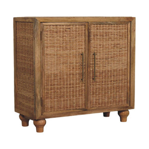 Rattan Oak 2-Door Cabinet - Living with Luxury