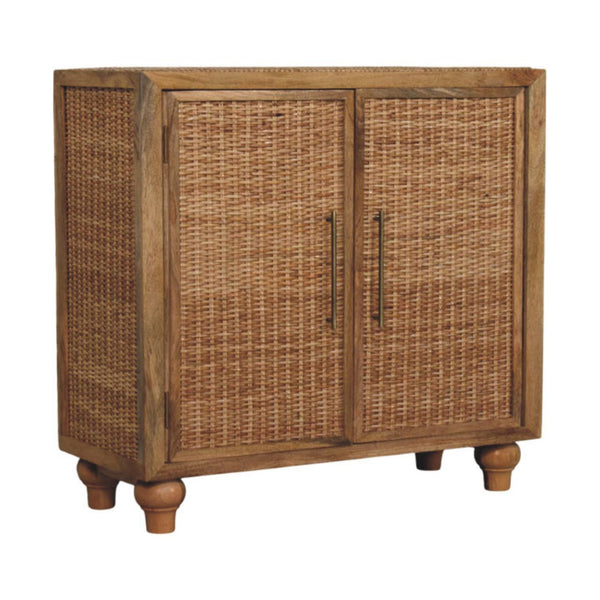 Rattan Oak 2-Door Cabinet - Living with Luxury