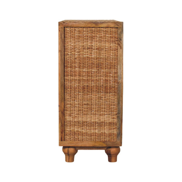 Rattan Oak 2-Door Cabinet - Living with Luxury