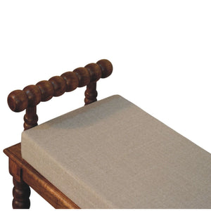 Amber Oak Mud Linen Bench