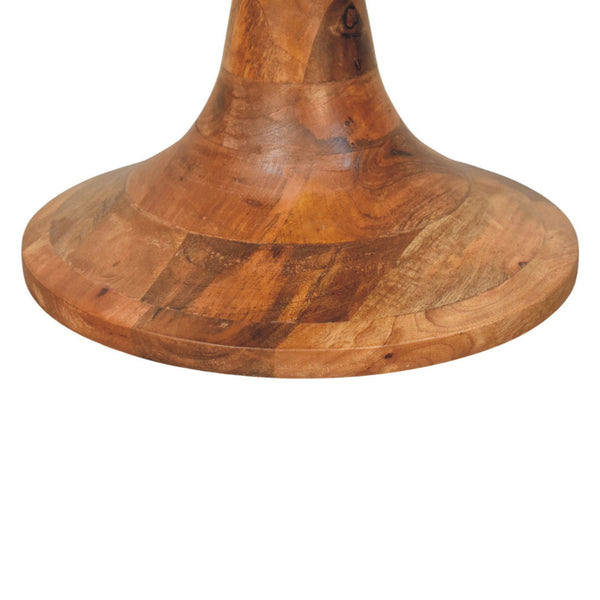 Boucle Teak Accent Stool - Living with Luxury