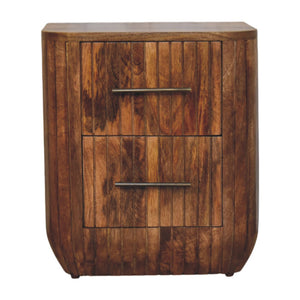 Fluted Bedside with Drawers - Living with Luxury