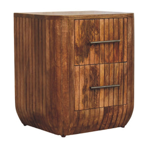 Fluted Bedside with Drawers - Living with Luxury