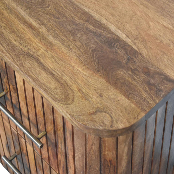 Fluted Bedside with Drawers - Living with Luxury