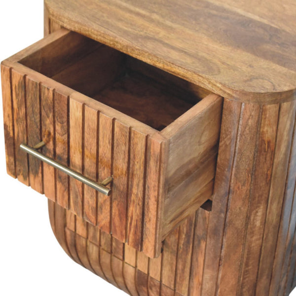 Fluted Bedside with Drawers - Living with Luxury