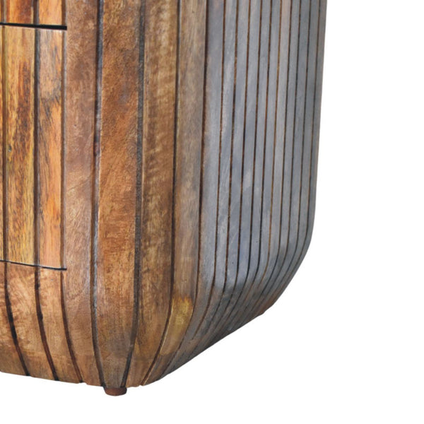 Fluted Bedside with Drawers - Living with Luxury