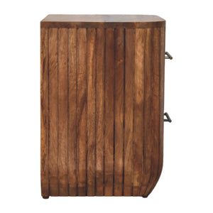 Fluted Bedside with Drawers - Living with Luxury