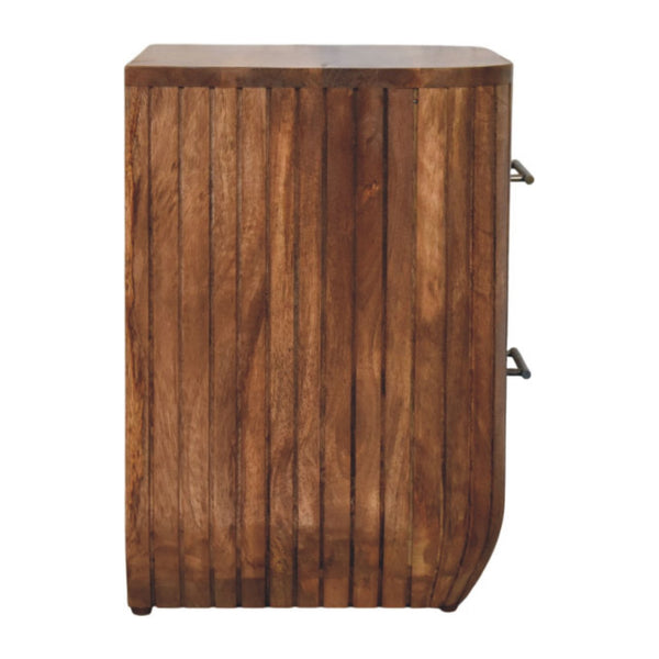 Fluted Bedside with Drawers - Living with Luxury