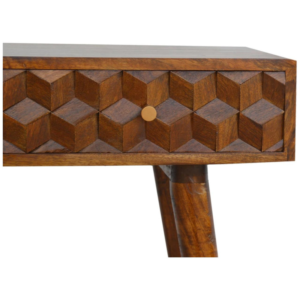 Chestnut Cube Console Table