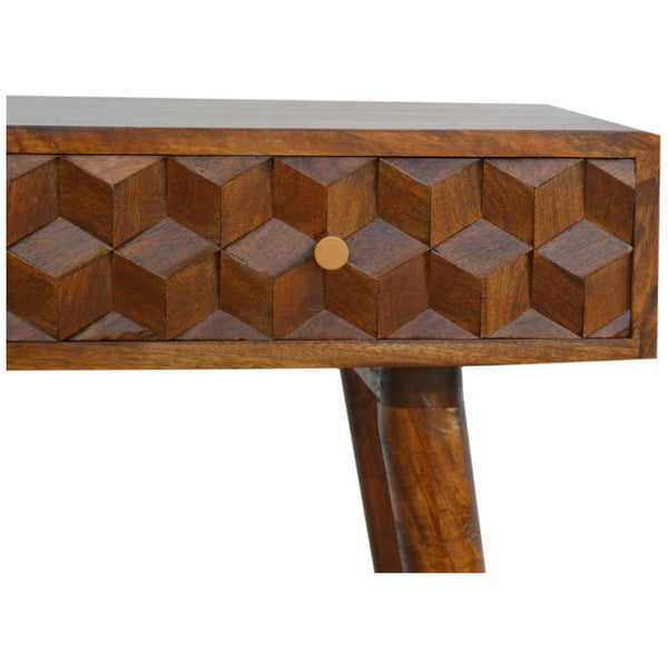 Chestnut Cube Console Table