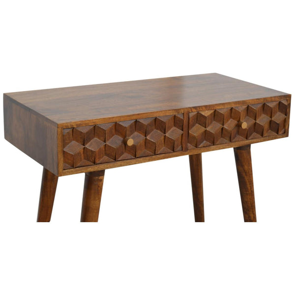 Chestnut Cube Console Table