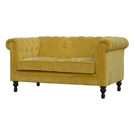 Mustard Velvet Chesterfield Sofa - Living with Luxury