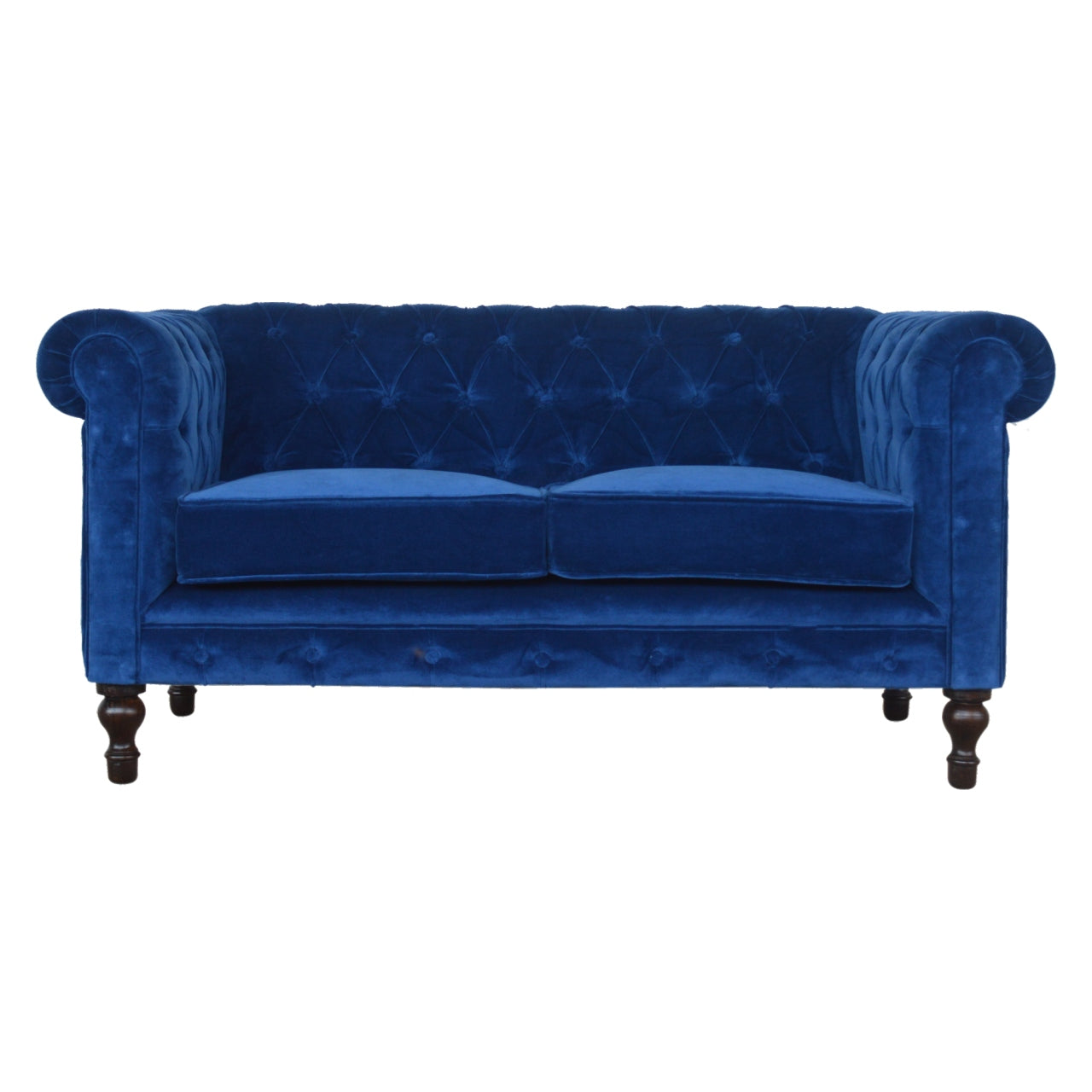 Royal Blue Velvet Chesterfield Sofa - Living with Luxury