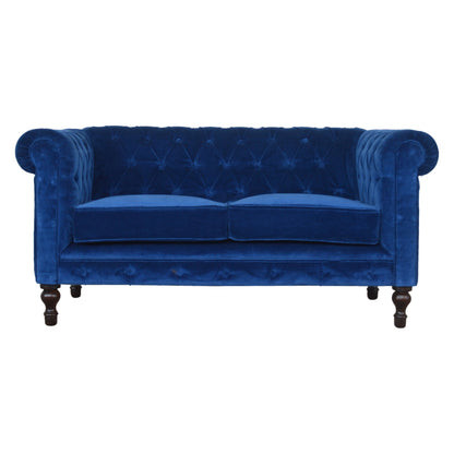 Royal Blue Velvet Chesterfield Sofa - Living with Luxury