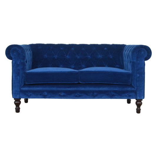Royal Blue Velvet Chesterfield Sofa - Living with Luxury