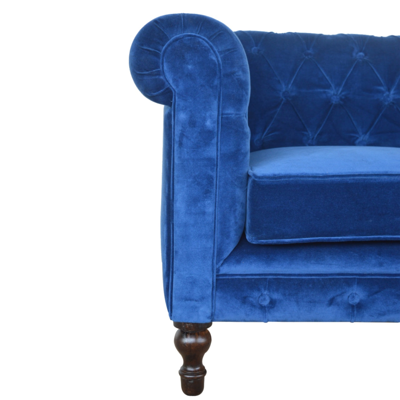 Royal Blue Velvet Chesterfield Sofa - Living with Luxury