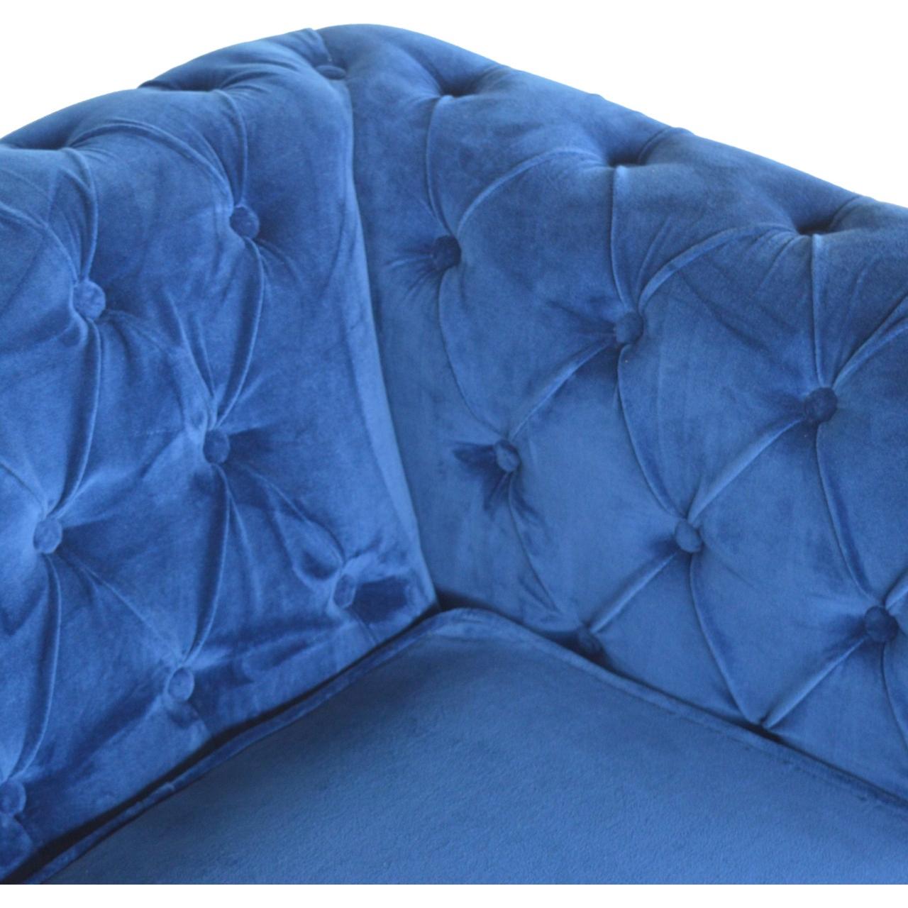Royal Blue Velvet Chesterfield Sofa - Living with Luxury