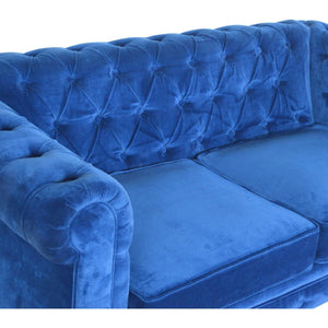 Royal Blue Velvet Chesterfield Sofa