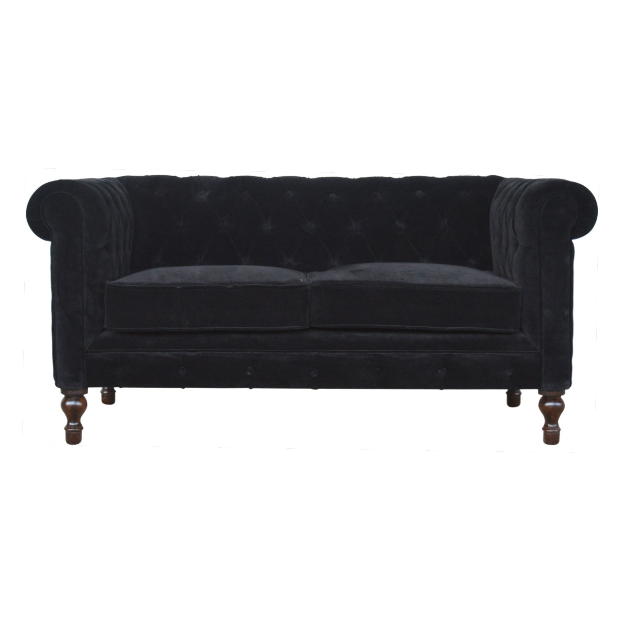 Black Velvet Chesterfield Sofa - Living with Luxury
