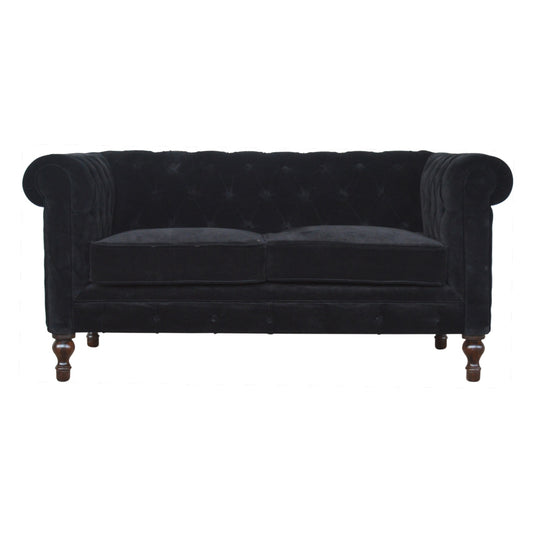 Black Velvet Chesterfield Sofa - Living with Luxury