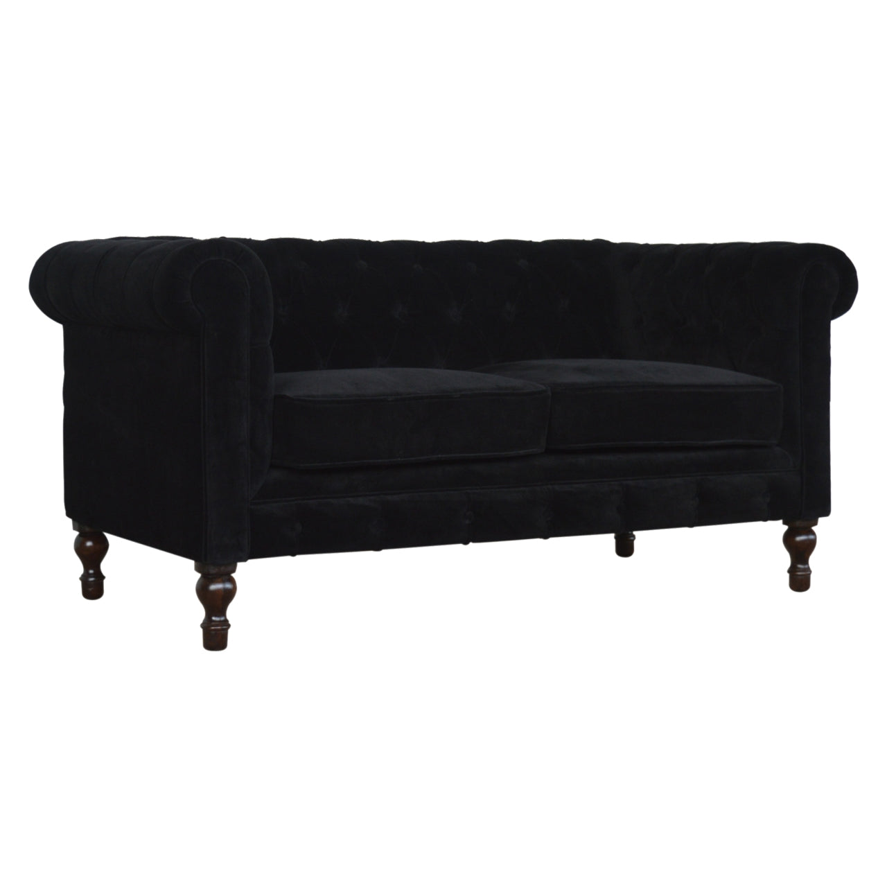 Black Velvet Chesterfield Sofa - Living with Luxury