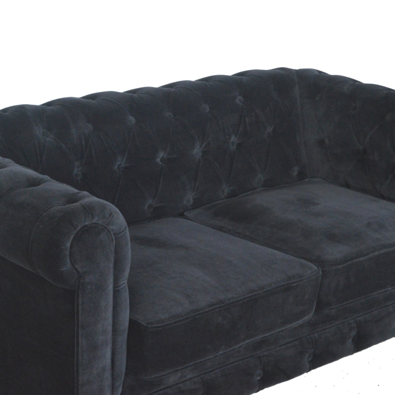 Black Velvet Chesterfield Sofa - Living with Luxury