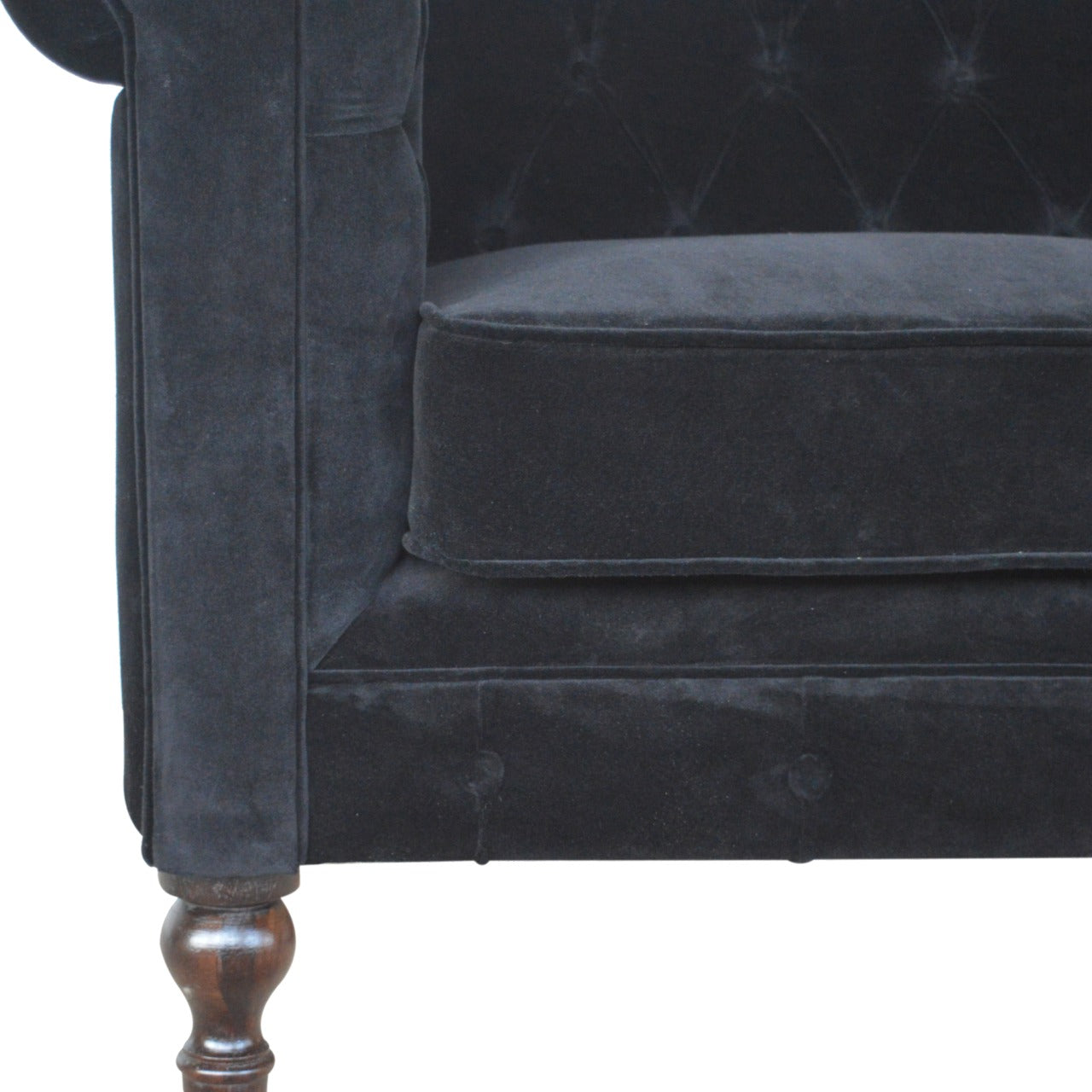Black Velvet Chesterfield Sofa - Living with Luxury