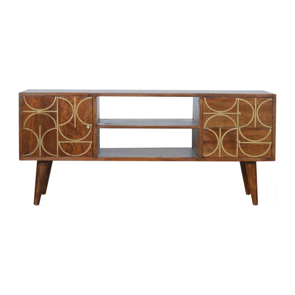 Chestnut Inlay Abstract TV Unit