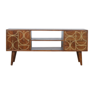 Chestnut Inlay Abstract TV Unit