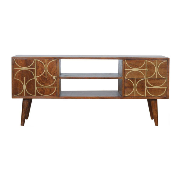 Chestnut Inlay Abstract TV Unit