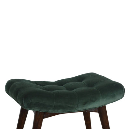 Emerald Velvet Curve Bench - Living with Luxury
