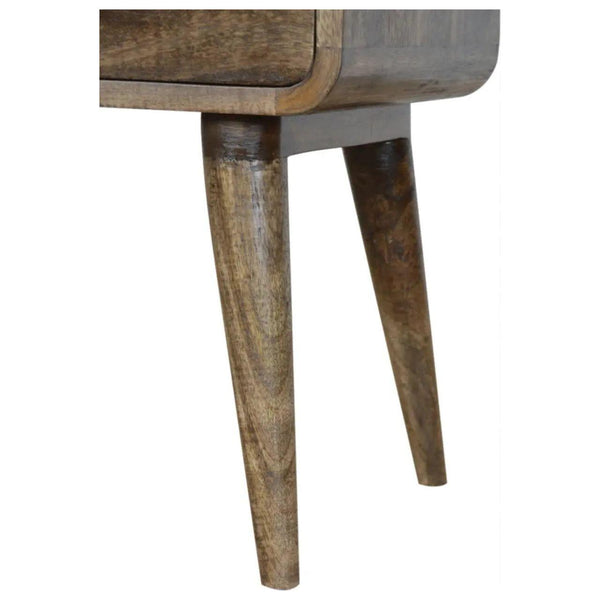 Curved Classic Grey Washed Bedside