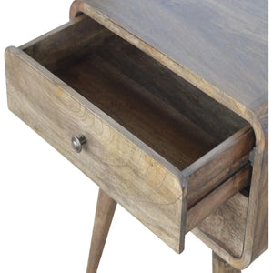 Curved Classic Grey Washed Bedside