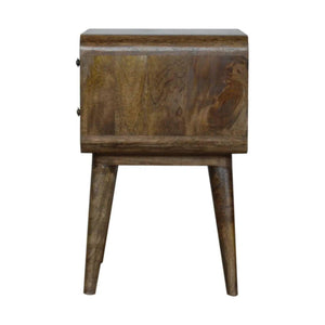 Curved Classic Grey Washed Bedside