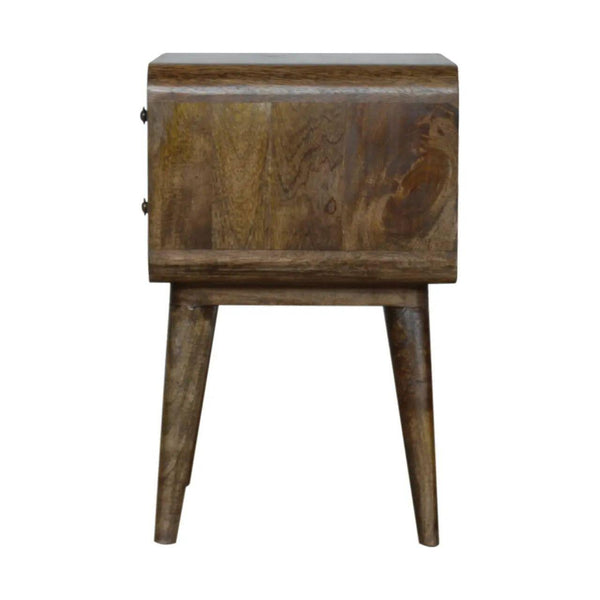 Curved Classic Grey Washed Bedside