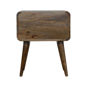 Curved Classic Grey Washed Bedside