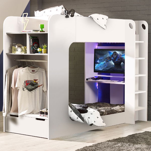 Impact Gaming Bunk - White - Living with Luxury