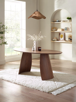 Julius Oval 4-6 Seater Dining Table - Walnut Effect - Living with Luxury