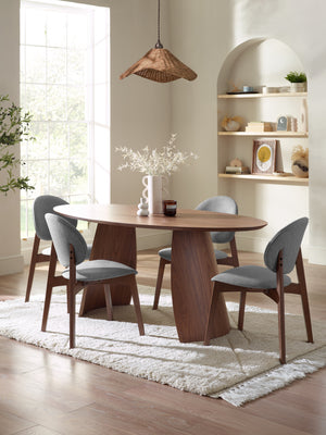 Julius Oval 4-6 Seater Dining Table - Walnut Effect - Living with Luxury