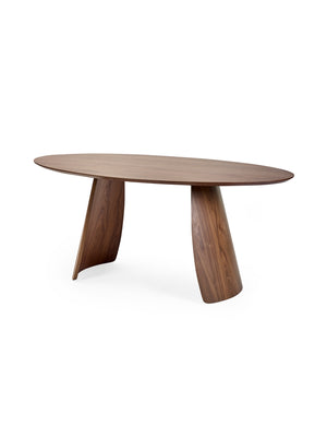 Julius Oval 4-6 Seater Dining Table - Walnut Effect - Living with Luxury