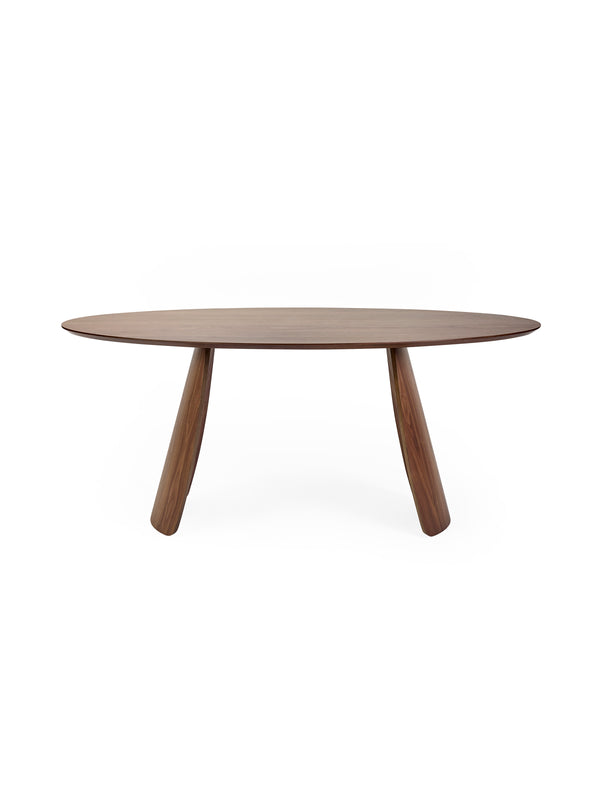 Julius Oval 4-6 Seater Dining Table - Walnut Effect - Living with Luxury