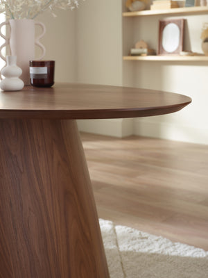 Julius Oval 4-6 Seater Dining Table - Walnut Effect - Living with Luxury