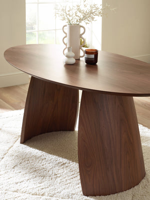 Julius Oval 4-6 Seater Dining Table - Walnut Effect - Living with Luxury