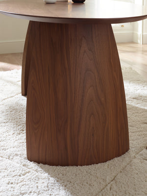 Julius Oval 4-6 Seater Dining Table - Walnut Effect - Living with Luxury