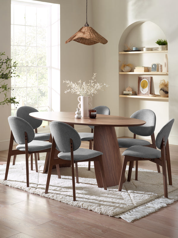 Julius Oval 4-6 Seater Dining Table - Walnut Effect - Living with Luxury