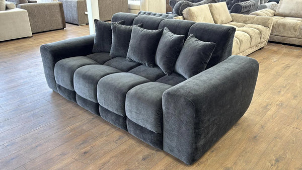 Jacob 3 Seater Sofa – Black & Natural Living Room Seating