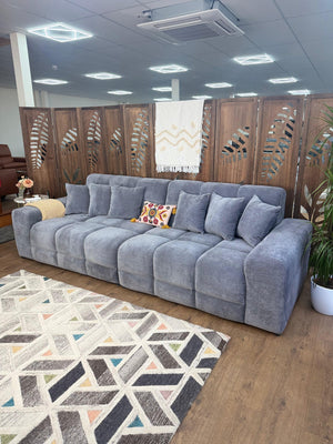 Jacob Grey 4 Seater Sofa – Stylish Fabric Living Room Seating Furniture