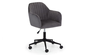 Kahlo Velvet Swivel Office Chair Grey/Black - Living with Luxury